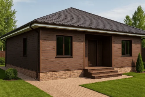 تصویر ویلای نماسازی شده با نماپوش چوب پلاست